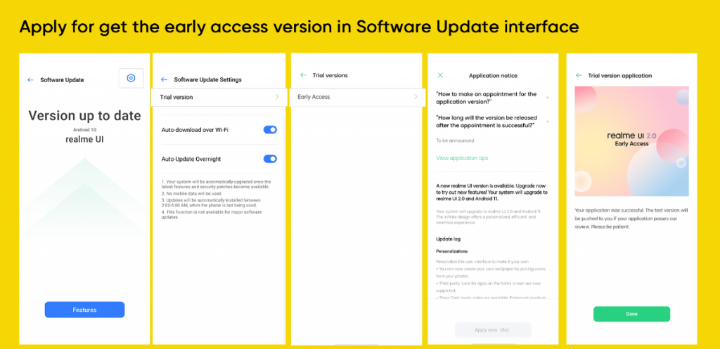 Early Access Application Realme UI