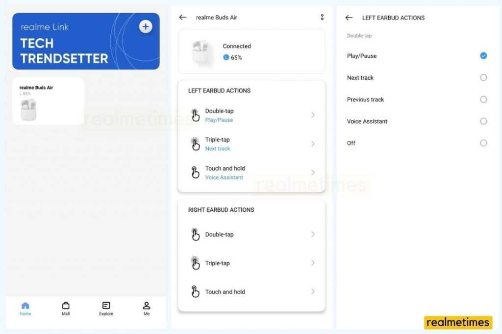 How to Customize Touch Controls on Buds Air or Buds Air 2 with Realme Link