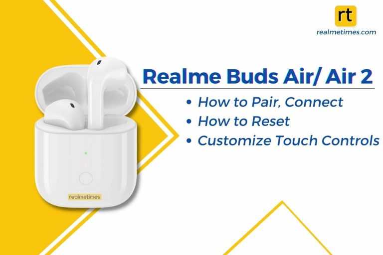 Realme Buds Air, Buds Air 2 Pair, Connect, Reset