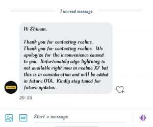 Realme Twitter DM SS Realme X7