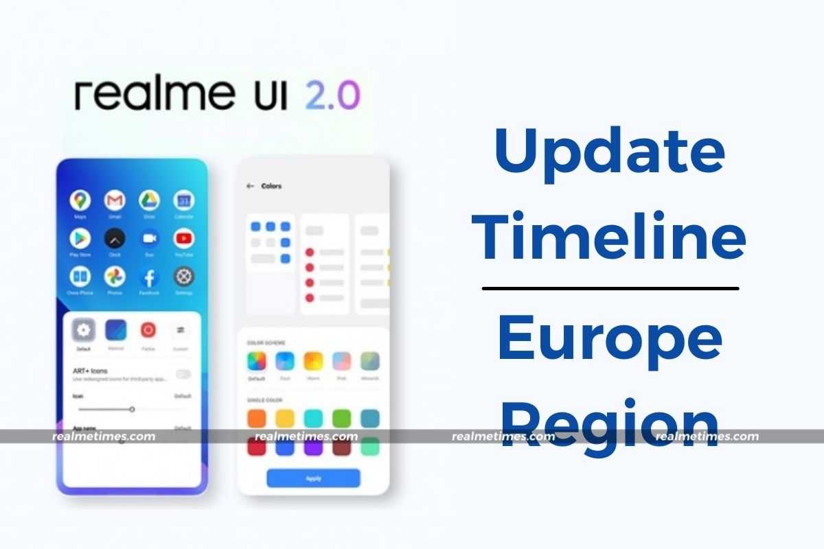 Realme UI 2.0 Update Timeline Europe Region