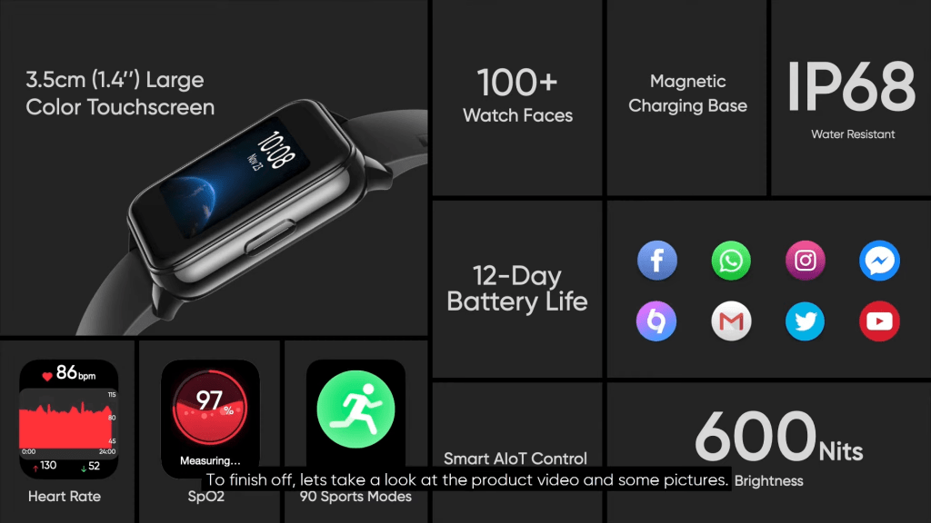 realme watch 2 features, specifications, pricing