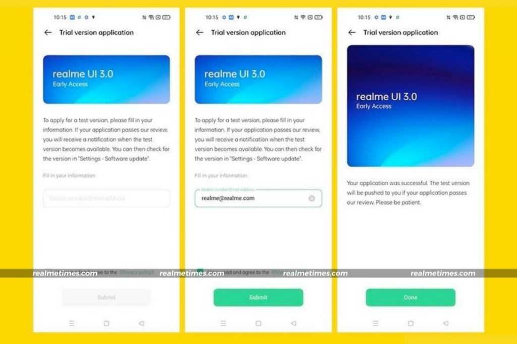 Apply for realme UI 3.0 beta Android 12 early access (1)