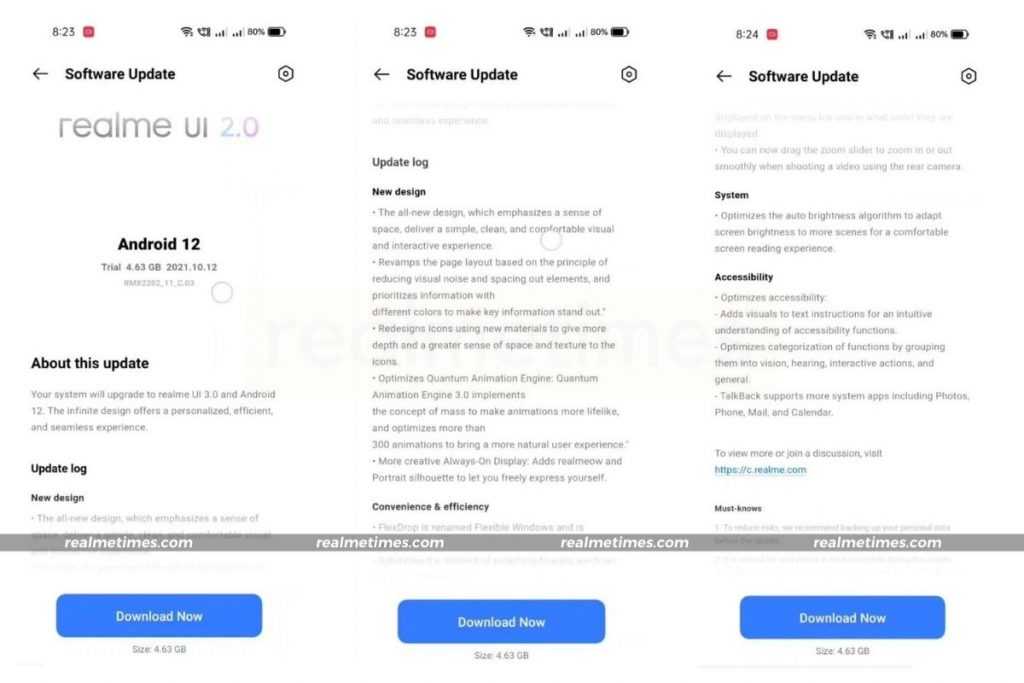 realme ui 3.0 eligible devices list