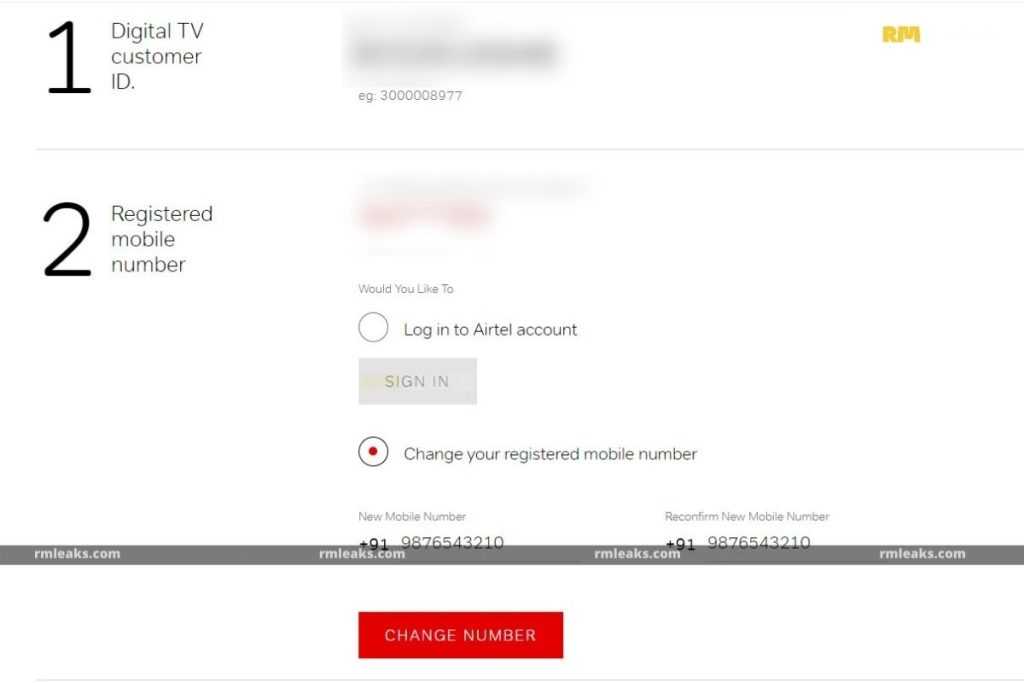 How to Change Your Airtel Digital TV Registered Mobile Number 